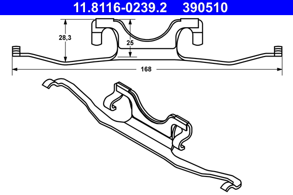 Spring, brake caliper - 11.8116-0239.2 ATE