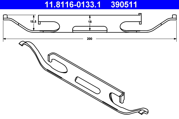 Spring, brake caliper - 11.8116-0133.1 ATE