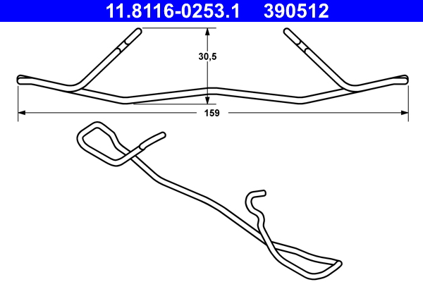 Spring, brake caliper - 11.8116-0253.1 ATE
