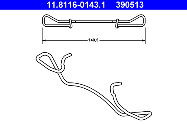 Molla, Pinza freno - 11.8116-0143.1 ATE