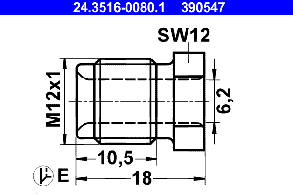 Überwurfschraube - 24.3516-0080.1 ATE