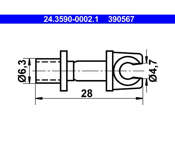 Supporto, Tubazione freno - 24.3590-0002.1 ATE