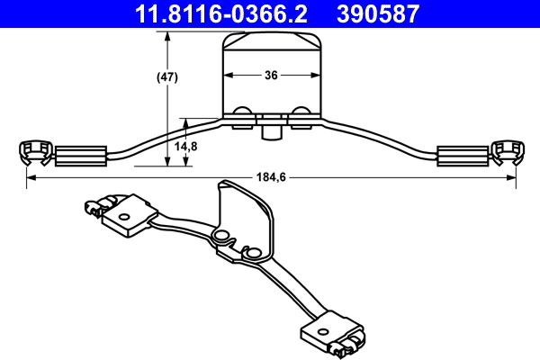 Spring, brake caliper - 11.8116-0366.2 ATE