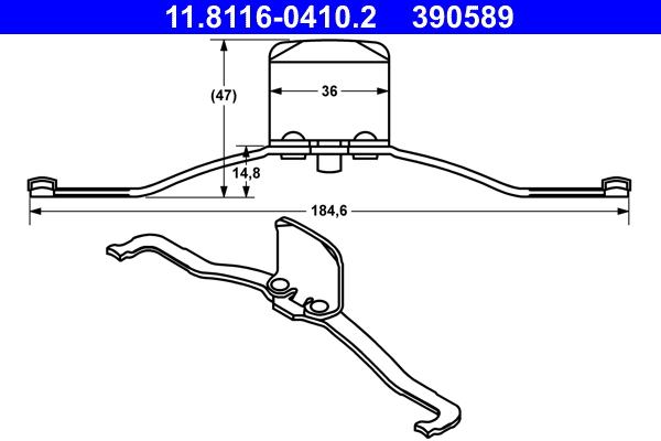 Spring, brake caliper - 11.8116-0410.2 ATE