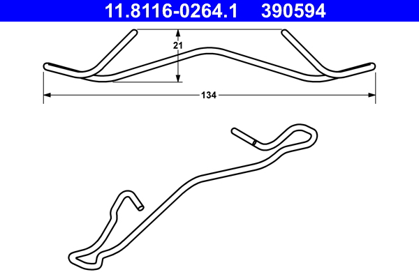 Spring, brake caliper - 11.8116-0264.1 ATE