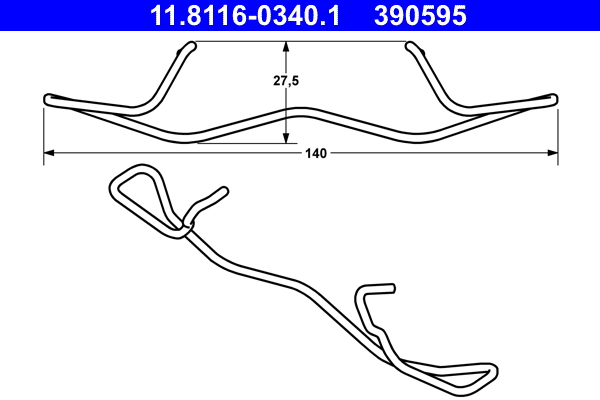Spring, brake caliper - 11.8116-0340.1 ATE
