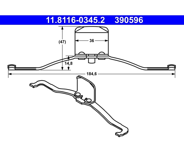 Spring, brake caliper - 11.8116-0345.2 ATE