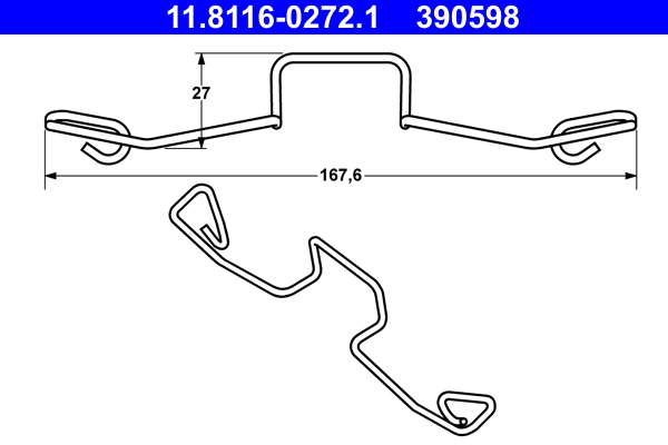 Spring, brake caliper - 11.8116-0272.1 ATE