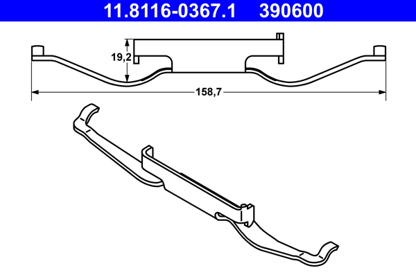 Spring, brake caliper - 11.8116-0367.1 ATE