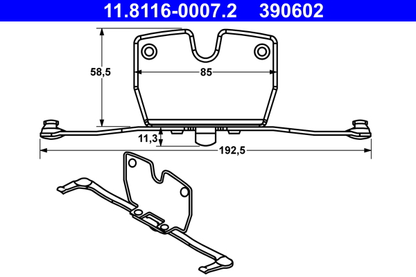 Molla, Pinza freno - 11.8116-0007.2 ATE