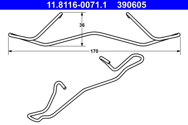 Spring, brake caliper - 11.8116-0071.1 ATE
