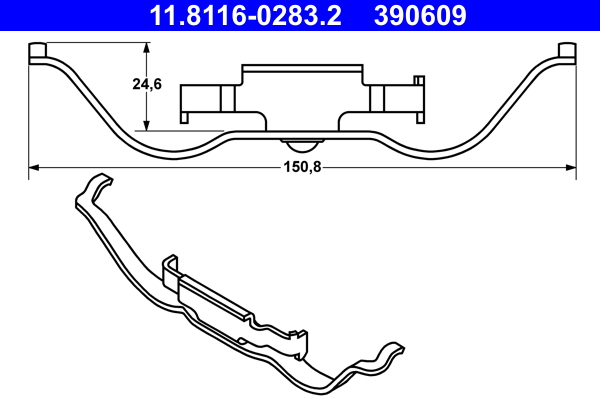 Spring, brake caliper - 11.8116-0283.2 ATE