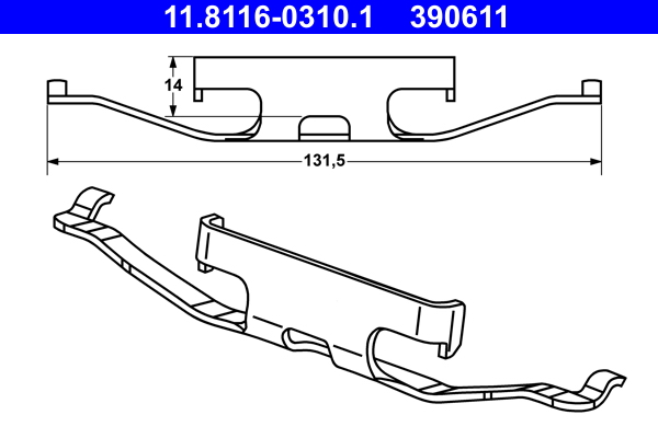 Spring, brake caliper - 11.8116-0310.1 ATE