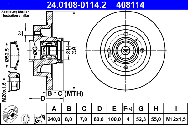 Brake Disc - 24.0108-0114.2 ATE
