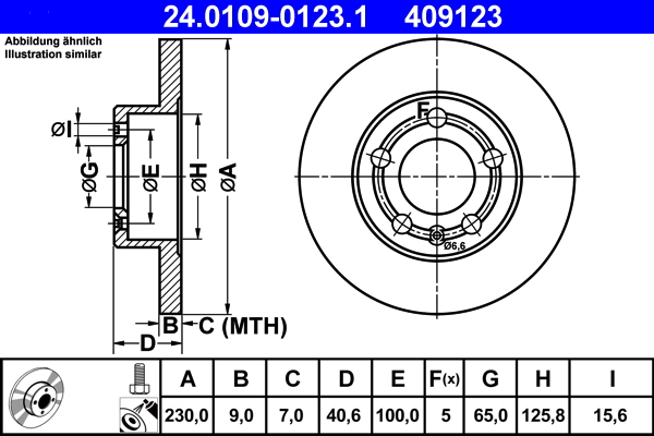 Brake Disc - 24.0109-0123.1 ATE