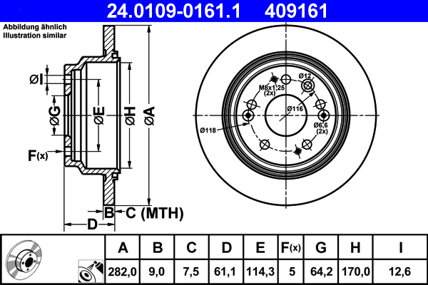 Discofreno - 24.0109-0161.1 ATE