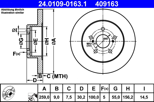 Brake Disc - 24.0109-0163.1 ATE
