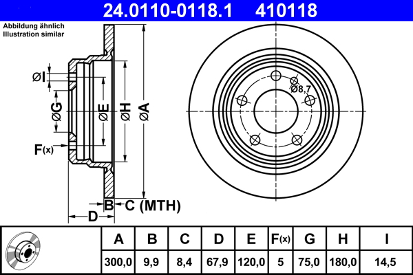 Brake Disc - 24.0110-0118.1 ATE