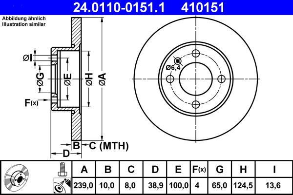 Brake Disc - 24.0110-0151.1 ATE