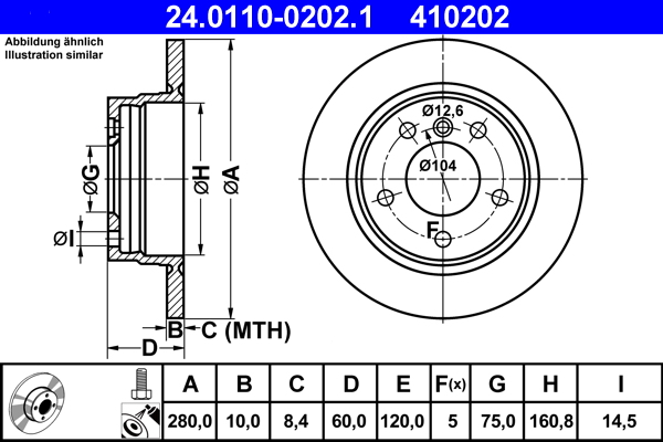 Brake Disc - 24.0110-0202.1 ATE
