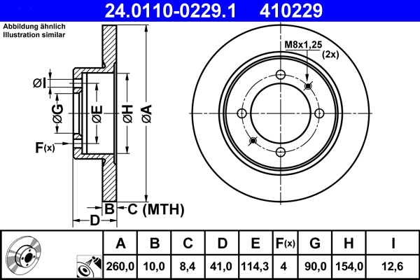 Brake Disc - 24.0110-0229.1 ATE