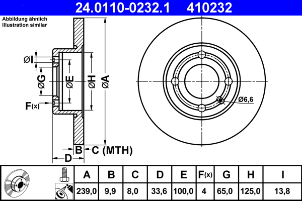 Brake Disc - 24.0110-0232.1 ATE