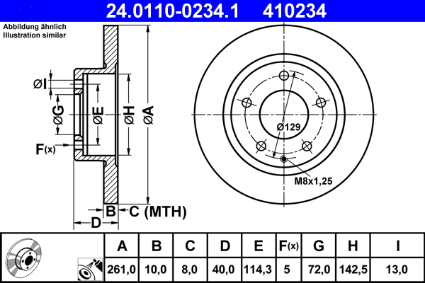 Brake Disc - 24.0110-0234.1 ATE