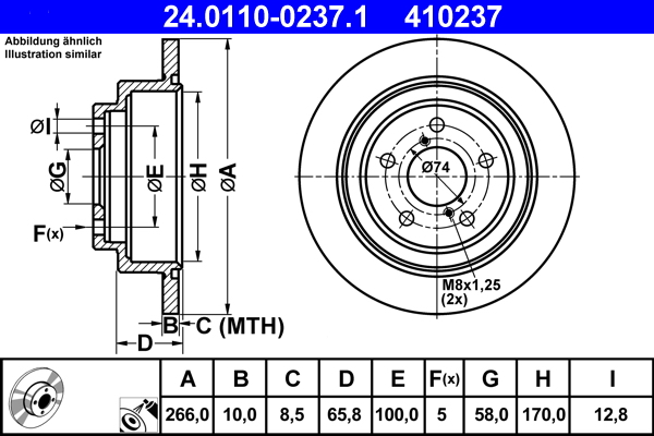 Brake Disc - 24.0110-0237.1 ATE