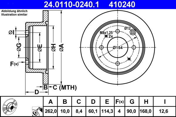Brake Disc - 24.0110-0240.1 ATE