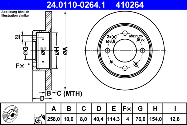 Brake Disc - 24.0110-0264.1 ATE