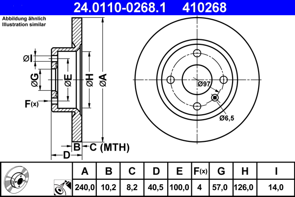 Brake Disc - 24.0110-0268.1 ATE