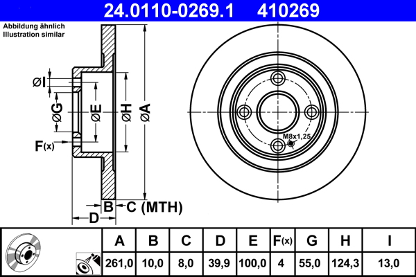 Brake Disc - 24.0110-0269.1 ATE