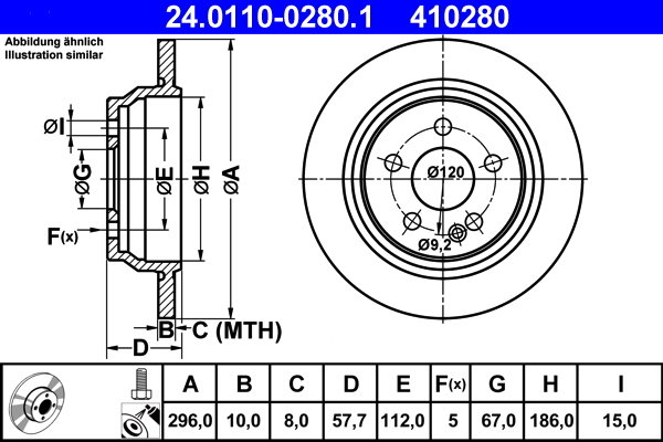 Discofreno - 24.0110-0280.1 ATE