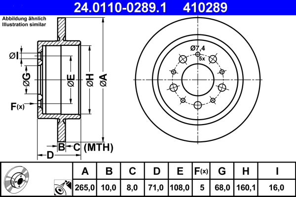 Discofreno - 24.0110-0289.1 ATE