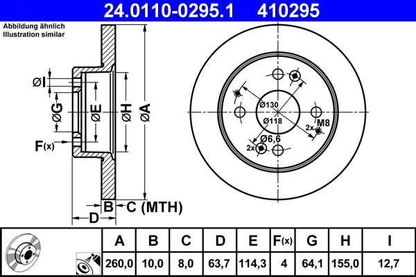 Brake Disc - 24.0110-0295.1 ATE