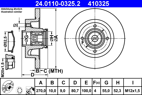 Bremsscheibe - 24.0110-0325.2 ATE