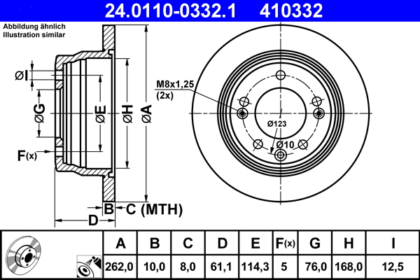Brake Disc - 24.0110-0332.1 ATE
