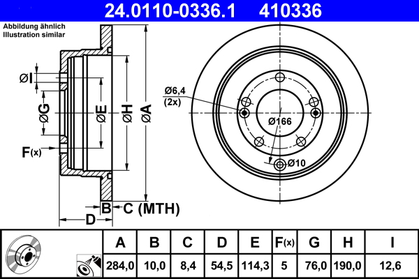Brake Disc - 24.0110-0336.1 ATE