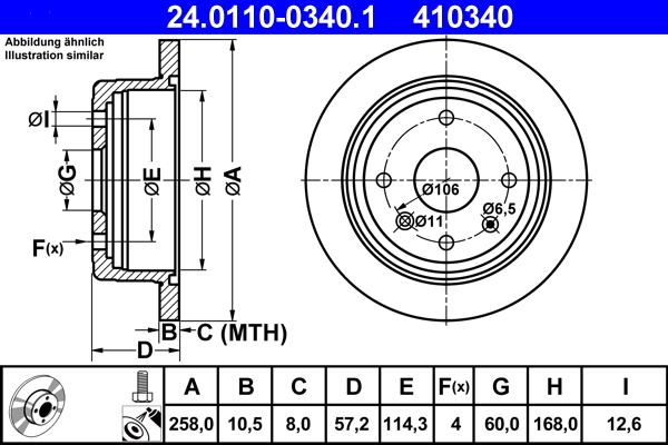Discofreno - 24.0110-0340.1 ATE