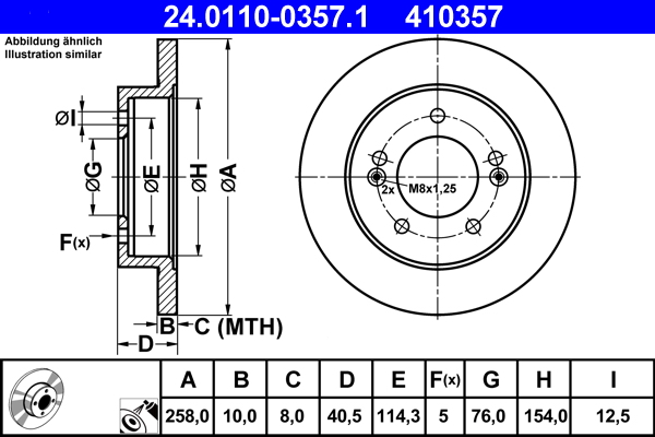 Bremsscheibe - 24.0110-0357.1 ATE