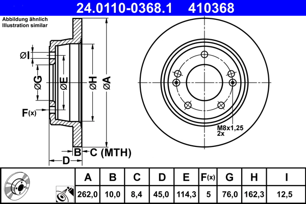 Brake Disc - 24.0110-0368.1 ATE