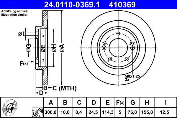 Brake Disc - 24.0110-0369.1 ATE