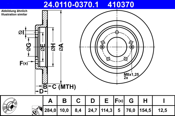 Brake Disc - 24.0110-0370.1 ATE