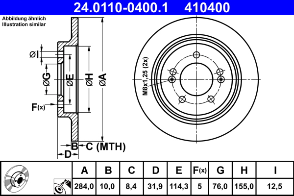 Brake Disc - 24.0110-0400.1 ATE
