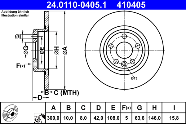 Brake Disc - 24.0110-0405.1 ATE