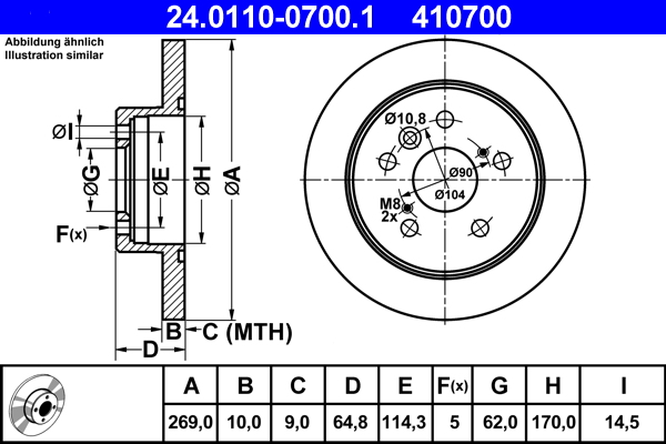 Bremsscheibe - 24.0110-0700.1 ATE