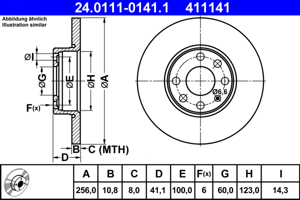 Brake Disc - 24.0111-0141.1 ATE
