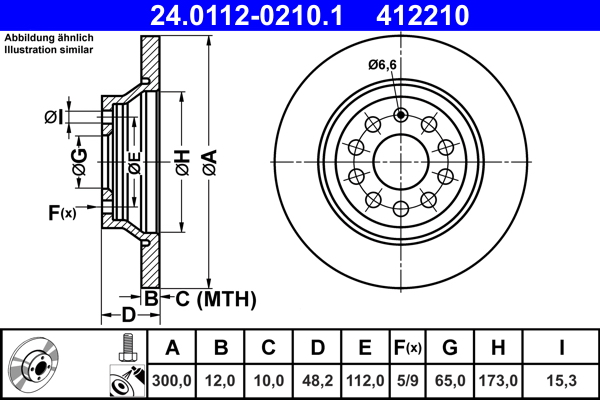 Brake Disc - 24.0112-0210.1 ATE
