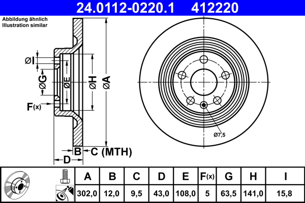 Discofreno - 24.0112-0220.1 ATE