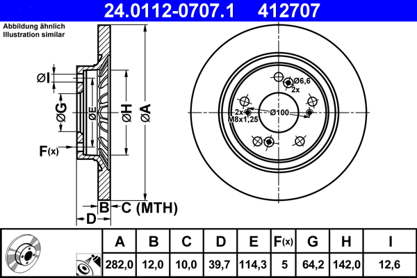 Brake Disc - 24.0112-0707.1 ATE